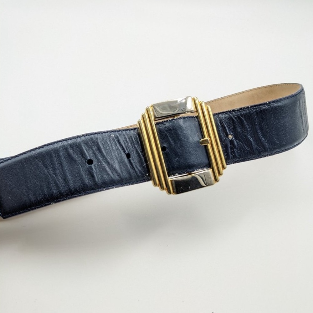 1980's Liz Claiborne Navy
Leather Belt